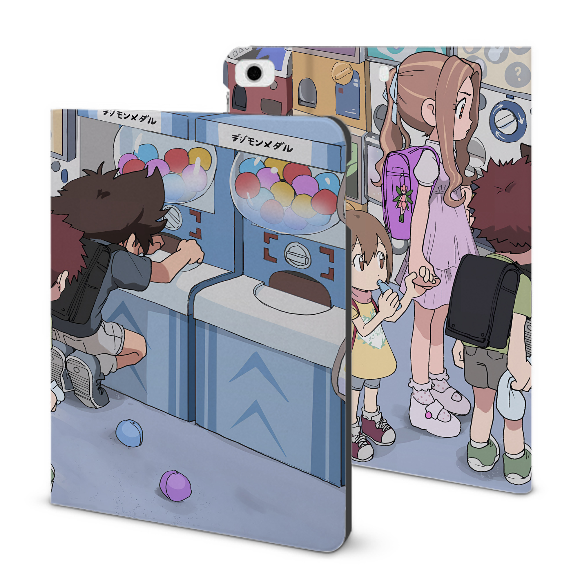 （画像用） Digimon デジタルモンスター/デジモン IPad ケース ブック型 PUレザー TPU 耐衝撃 軽量 薄型 ペン収納なし 全面保護 IPad 各モデル対応